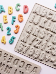 1入組字母模具適用於巧克力,字母和數字矽膠模具適用於製作橡皮糖糖果巧克力蛋糕裝飾