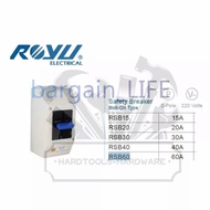 Royu Breaker / Safety Bolton Breaker with Enclosure Box Case 15A / 20A / 30A / 40A / 60A Authentic**