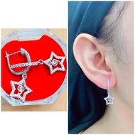 925 silver gemstone toy clip earrings/935 silver jewelry with genuine white gold plating/aj706