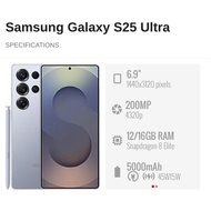Used SAMSUNG Galaxy S25 Ultra 5G(6.9") || 12GB+256GB/512GB/1TB || Samsung Malaysia Set