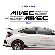 MITSUBISHI MIVEC Car Side Door Sticker MIVEC Mitsubishi Sticker 2pcs