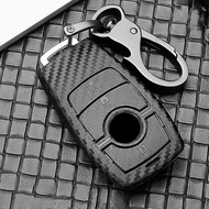 Carbon fiber Plastic Car Key Case Cover Key Holder Chain Ring For Mercedes Benz E-Class E43 W213 E30