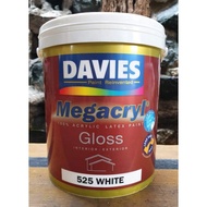 Megacryl Gloss Latex DV-525 White 4L Davies MCS Acrylic Water Based Paint 4 Liters 1 Gallon