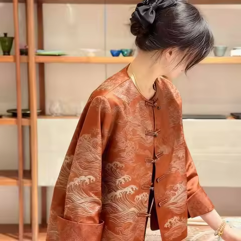 New Chinese-style Traditional Early Winter Coat Extremely Beautiful New Autumn Winter Collection Pop