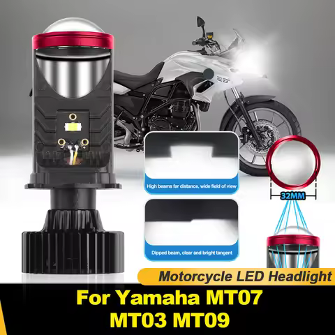1PC Projector Lens H4 LED Motorcycle Headlight Bulb 30000LM 100W Mini Lens Moto Lamp 12V 6000K White