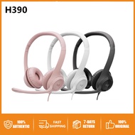 Original Logitech H390 USB Wired Headset Stereo Headphones with Noise-Cancelling Microphone for Gami