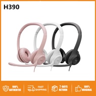 Original Logitech H390 USB Wired Headset Stereo Headphones with Noise-Cancelling Microphone for Gaming Business