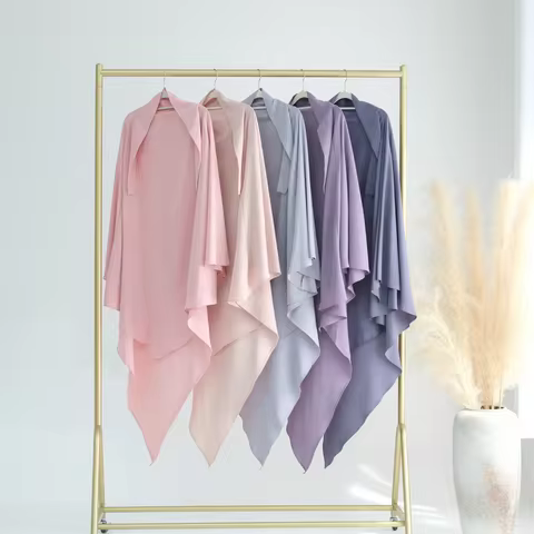 Overhead One Piece Prayer Scarf Women Muslim Ramadan Hijab Khimar Islamic Clothing Burqa Arabic Turk