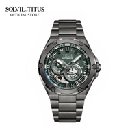 Solvil et Titus Voyager Multi-Function Automatic in Grey Green Dial Stainless Steel Bracelet Men Wat