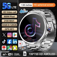 5G/4G Full Network Smart Watch Men 1.95 inch AMOLED Screen 8GB+128GB RAM 900W Camera GPS WIFI Google