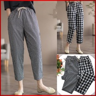 Plaid Pants, Youthful Baggy Women's Plaid Pants