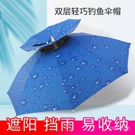 LP-6 QMM🍓Umbrella Hat Umbrella Worn on the Head Outdoor Fishing Fishing Sunshade Cap Uv Protection Sunny and Rainy Two-H
