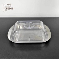 Butter Container - White Butter Fridge Storage Container Butter Storage Box,Metal Butter Box with Li