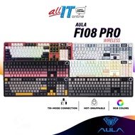 AULA F108 PRO Customized Wireless Mechanical Gaming Keyboard with 108 keys, Tri-Mode, Hot Swappable,
