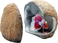 CTWPets Magnetic Betta Fish Rock Hide, Aquarium Decoration, Shrimp Pleco Hiding Cave