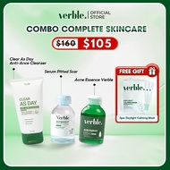 VERBLE Complete Skincare Combo Verble Serum Pitted Scar + Acne Essence VERBLE + Clear As Day Anti-An
