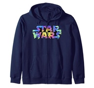 Star Wars Logo Tie Dye Paint Drip Zip Hoodie