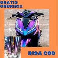 Stiker Skotlet Motor Warna Bunglon Pelangi biru  keren variasi mobil hologram keren skotlat full bod