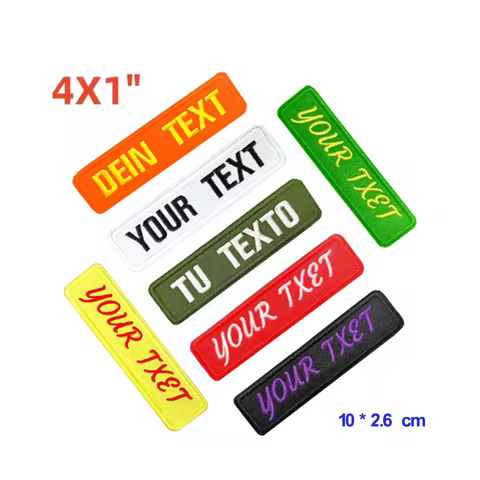 Custom Embroidery Iron on Name Patch 4*1 '' Personalized Military Number Tag Customized Logo ID For 