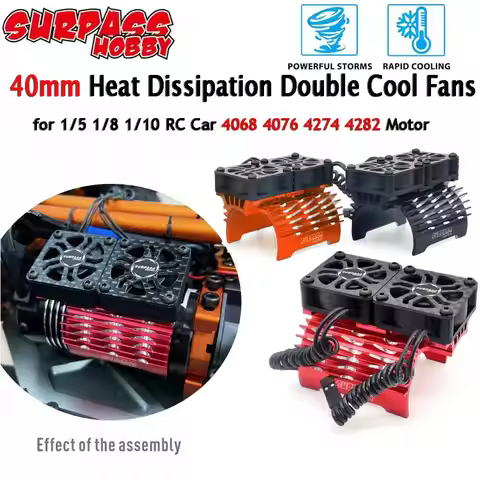 Surpass Hobby RC Motor Cooling Fan 40mm Heat Dissipation Double Cool Fans for 1/5 1/8 1/10 RC Car 40