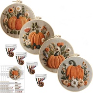 Embroidery Kit Pumpkin Pattern for Adult Cross Stitch Kit for Room Decor DIY Kit