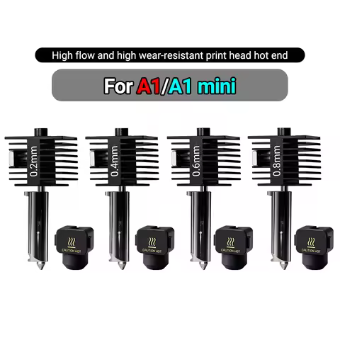 Lab A1 Hotend Kit One Piece Assembly Hardened Steel Nozzle 0.2/0.4/0.6/0.8mm Upgraded Hot End for La