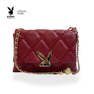 Playboy : Cara Womens Crossbody Bag กระเป๋าสะพายข้างผู้หญิงลิขสิทธิ์แท้ รุ่น ST-BS242PB107-BK ดีไซน์