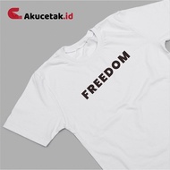 Freedom T-Shirt White FREEDOM Distro T-Shirt/ Men's Distro T-Shirt/ Men's T-Shirt/ Unique Word T-Shi