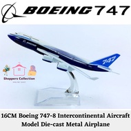 Ready Stock 1:250 20CM Boeing 747-8 Intercontinental Aircraft Model Die-cast Metal Airplane 20CM/16C