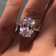 4 CT Oval Cut Lab Sapphire High Carbon Diamond Gems Women Ring Sets 925 Sterling Silver Engagement J