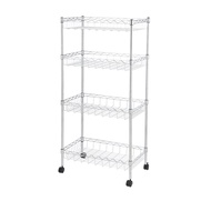 INDEX LIVING MALL ชั้นวางของ 4 ชั้น พร้อมล้อ รุ่นเวลเน็ท ขนาด 60 x 35 x 120 ซม. - สีเงินโครเมี่ยม