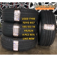 USED TYRE 185/55/16 TOYO R57 4PCS 95% LIKE NEW IRIZ JAZZ CITY FIT YARIS