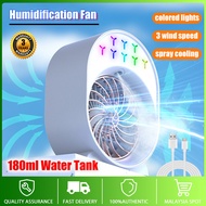 【Discount Promotion】2023 New Table Fan Humidification fan Air Cooler Aircond Portable Air Conditioner Fan 7 Color Light LED Purifying Mini Fan Air Cooling Fan Mini Aircond Sejuk Air Humidifier