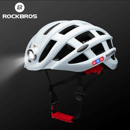 ROCKBROS หมวกกันน็อคขี่จักรยาน,หมวกนิรภัยสำหรับขี่จักรยานกลางคืนหมวกกันน็อคจักรยานเสือภูเขาน้ำหนักเบาขนาด57-62ซม. ชาร์จไฟผ่าน USB