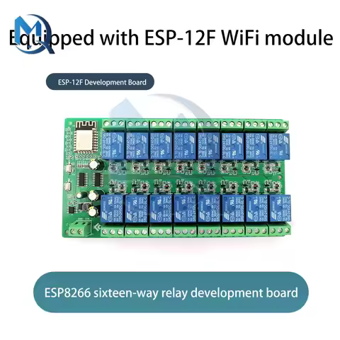 DC 5V 12V 24V ESP8266 WIFI 16 Channel Relay Module ESP-12F Development Board Large Capacity 4MByte F