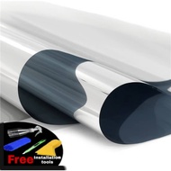 KOREA 2ply 2mil Silver out Black in (VLT 2%) Darkness 98%, UV Tinted Film With Free Tools
