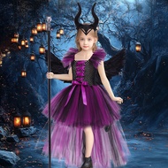 Children Clothing Halloween Sleeping Curse Witch Trailing Skirt cosplay Witch Costume Holiday Perfor