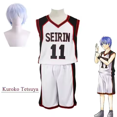 Kuroko Tetsuya Cosplay Costume Anime Kuroko's Basket Ball Cosplay Costume Wig High School No.11 Vest