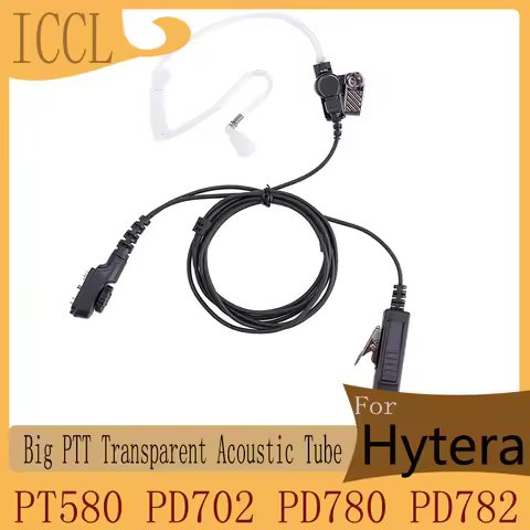 ICCL-Big PTT Acoustic Tube Earpiece Headset for Hytera,PT580,PD700, PD702, PD780, PD782, PD785, PD78