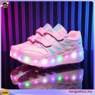 New【original】Ship Now  Kids heelys LED illuminated dual wheel high heels sneakers for children's rol