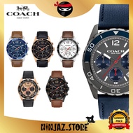 [100% Original] Coach SULLIVAN SPORT Chronograph Leather Men Watch Jam Tangan Lelaki (2 Years Warran