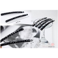 [30A98] SMILE-Easy Matching.black Crystal Small Square Styling Hair Accessories/Flat Clip