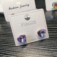 Austria Crystal Swarovski Elements Purple Blue S925 Silver Stud Earrings