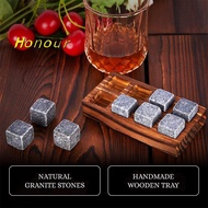 [Honour-t] Whiskey Stones And Whiskey Glass Gift Set Of 4, For Men | Father's Day, 6 Granite Whiskey