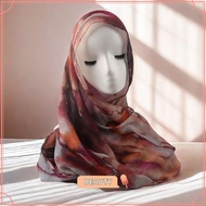 BEAUTYONE Hijab Scarf, Breathable Watercolour Floral Printed Shawl Scarves, Fashion Cotton Rayon Sof