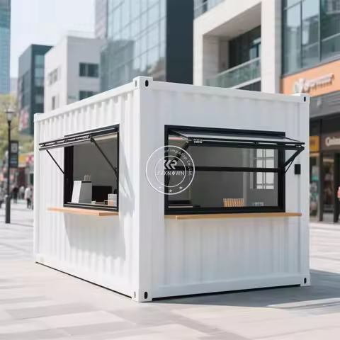 Mobile Shipping Container Home Bar Coffee Kiosk Prefabricated Restaurant Shop Fully Equipped Street 