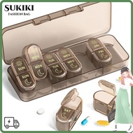 SUKIKII Medicine Box, Moisture-proof 7 Days Am & Pm Pill Organizer,  Medicine Organizer 2 Times a Da