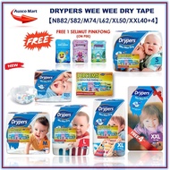 Lampin dan tandas DRYPERS WEE WEE DRY TAPE 【FREE 1 SELIMUT PINKFONG S, M, L & XL ONLY】