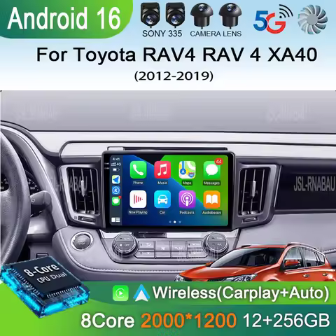 Android 16 Car radio For Toyota RAV4 RAV 4 XA40 2012-2019 Carplay Android Auto Qualcomm Car Stereo M