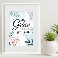 ❮SG Seller❯ Christian Bible Verse Framed Wall Art in White Frame